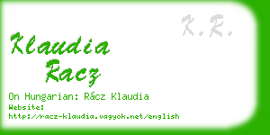 klaudia racz business card